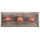 Orange Flower Ceramic Floral Wooden Hooks